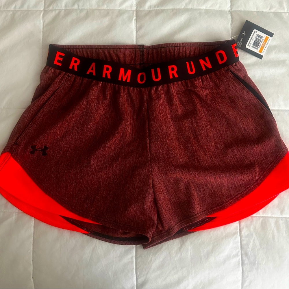 Brand New Under Armour Women's Red and Orange Shorts
